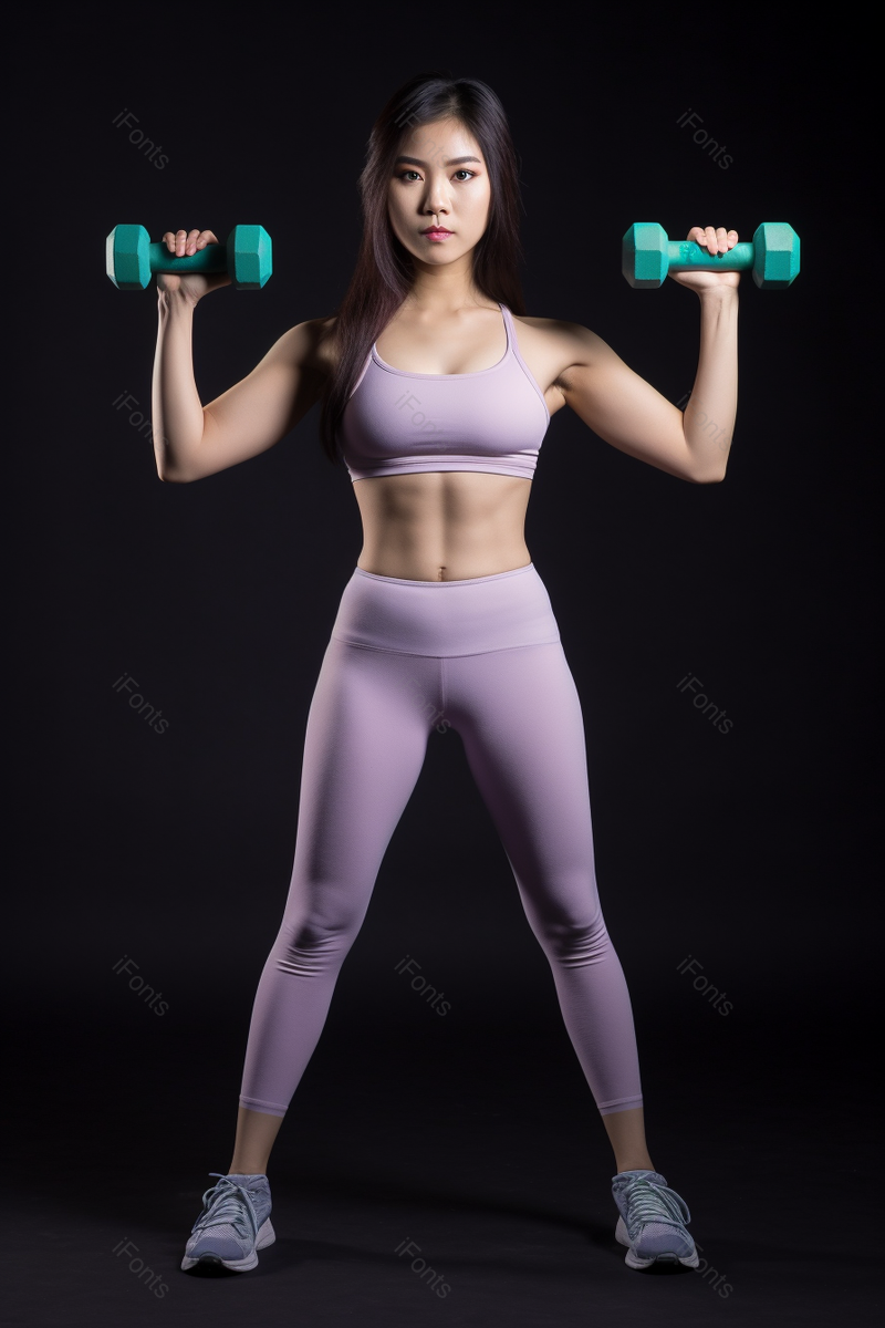 年轻女孩做哑铃运动实拍摄影图,高清,摄影图,摄影图片,图片大全,摄影图免费下载